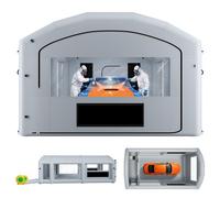 VEVOR Cabina de Pintura Inflable 8 x 4,5 x 3 m Cabina de Pulverización, con 2 Sopladores de 750 W y 950 W Sistema de Filtro Área para Herramientas, Bolsa Portátil, Pinturas para Coches Muebles, Gris