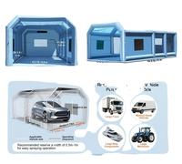 VEVOR: Cabina de pintura inflable para proyectos de bricolaje, toldo de protección para pintura, 13x10x9 pies, 950W, color azul