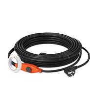 VEVOR Cable Calefactor para Tuberías 25 m 23W /m Cinta Calefactora para Tuberías de Agua con Termostato Incorporado Protege Mangueras de PVC, Tuberías de Metal y Plástico contra Congelación, Negro