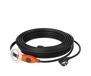 VEVOR Cable Calefactor para Tuberías 25 m 23W /m Cinta Calefactora para Tuberías de Agua con Termostato Incorporado Protege Mangueras de PVC, Tuberías de Metal y Plástico contra Congelación, Negro