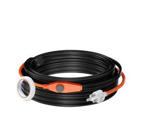 VEVOR Cable Calefactor para Tuberías 25 m 23W /m Cinta Calefactora para Tuberías de Agua con Termostato Incorporado Protege Mangueras de PVC, Tuberías de Metal y Plástico contra Congelación