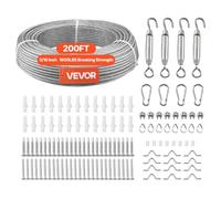 VEVOR Cable de Acero Inoxidable 304 Diámetro de 4,76 mm, Rollo de Cuerda de Alambre 60,96 m, Resistencia a la Rotura de 7,1 KN, Construcción de 7x7, para Barandillas de Terraza, Enrejados de Jardín