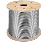 VEVOR Cable de Acero Inoxidable 4,8mm x 305m Cuerda de Alambre de Acero Inoxidable 316 Grado Marino para barandillas balaustradas, Cadenas de Luces Colgantes, Vallas de Porche, balaustres de Bricolaje