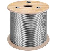 VEVOR: Cable de acero inoxidable T316, diámetro 3,2 mm, cable para cabrestante, 150 metros, galvanizado, estructura 7x7