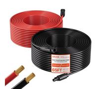 VEVOR Cable Solar 6 mm², Cable de Extensión para Paneles Solares, Negro de 19,81 m y Rojo de 19,81 m, con Conectores MC4 Hembra y Macho, IP67 Impermeable, para Instalación de Sistemas PV en Exterior