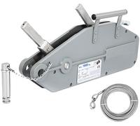 VEVOR - Cabrestante de cable de 1,6 toneladas / 1587,6 kg de capacidad de carga. Cabrestante manual con cable de 2499,4 cm. Cabrestante manual de cable para trabajos pesados. Dispositivo de elevación 