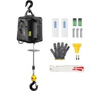 VEVOR, cabrestante eléctrico 2 en 1, capacidad de carga de 498,95 kg, velocidad de elevación ≥ 4 m/min, altura de elevación de 7 m, potencia de 1500 W, cable de acero, 2 modos de control: manual/inalá