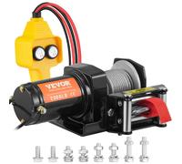 VEVOR - Cabrestante eléctrico de 12V, 2000lbs/907kg, cabrestante motorizado para vehículos todoterreno. Incluye cable de acero y control remoto con cable. Color . Ideal para SUVs de tamaño mediano y g