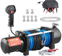 VEVOR, cabrestante eléctrico de 12V, capacidad de 8000 lbs (3629 kg), para vehículos todoterreno. Cabrestante motorizado con cable de nylon de 12 hebras y controlador 2 en 1, color . Adecuado para SUV