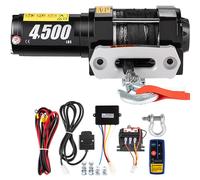 VEVOR, cabrestante eléctrico de 13 metros, acero inoxidable, cabrestante eléctrico para camiones de 12V, motor eléctrico de 2,5 kW, cable sintético, capacidad de 4.500 libras, con control remoto, idea