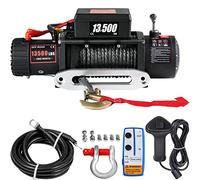 VEVOR Cabrestante Eléctrico, Fuerza de Tracción Nominal, 12 V CC, Control Remoto Inalámbrico, para Remolcar SUV, Jeep, Remolques, Barcos y SUV (13500LBS-24M)