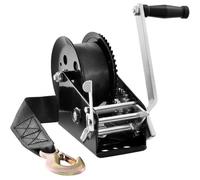 VEVOR Cabrestante Manual Capacidad de Tracción 1587,5 kg Cabrestante para Remolque de Barco Manivela Resistente con Correa de Poliéster de 10 m con Trinquete Bidireccional para Remolque, Barco, ATV