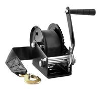 VEVOR Cabrestante Manual Capacidad de Tracción 544,3 kg Cabrestante para Remolque de Barco Manivela Resistente con Correa de Poliéster de 7 m con Trinquete Bidireccional para Remolque, Barco, ATV