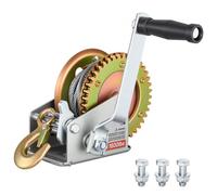 VEVOR Cabrestante Manual de 726kg, Cabrestante para Remolque de Barco con Manivela, Cable de Acero 10 m, 2 Velocidades Conmutables, Trinquete Bidireccional de 3 Posiciones para Motos Acuáticas Lanchas