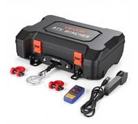 VEVOR Cabrestante Portátil 12 V CC 1587 kg con Cuerda Sintética 10 m, Cabrestante Eléctrico con Doble Control Remoto Inalámbrico, Cable para UTV ATV Remolque Todoterreno y Recuperación de Vehículos