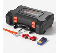 VEVOR Cabrestante Portátil 12 V CC 2041 kg con Cuerda Sintética 10 m, Cabrestante Eléctrico con Doble Control Remoto Inalámbrico, Cable para ATV UTV Recuperación de Vehículos y Remolque Todoterreno