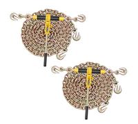 VEVOR Cadena Tensora con Trinquete, Juego de 2, Capacidad 3629 kg con Cadena 8 mm x 3,9 m Compatible 8 a 10 mm, Tensor de Cadena con Trinquete y Ganchos Ajustables para Amarre de Carga Camión Remolque