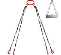 VEVOR Cadenas de Elevación de 4 Patas, G80, Acero Aleado 3 m Eslinga de Cadenas, Diámetro de Cadenas 8 mm Capacidad de Carga 5 t Eslinga de Carretilla Elevadora para Minería, Puertos y Construcción