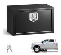VEVOR Caja de Almacenaje para Camión 609x305x356 mm, Caja de Herramientas de Acero con Cerradura y Llaves, para Debajo de Carrocería del Camión, con Asa en T para Furgoneta, SUV, Camioneta, Negro