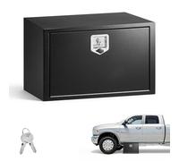 VEVOR Caja de Almacenaje para Camión 762x457x457 mm, Caja de Herramientas de Acero con Cerradura y Llaves, para Debajo de Carrocería del Camión, con Asa en T para Furgoneta, SUV, Camioneta, Negro
