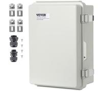 VEVOR Caja de Conexiones Eléctricas Cubierta con Bisagras para Caja Eléctrica de Plástico ABS de 300x200x180mm Pestillo de Acero Inoxidable Impermeable IP67 a Prueba de Polvo para Proyectos Eléctricos