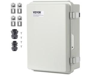 VEVOR Caja de Conexiones Eléctricas Cubierta con Bisagras para Caja Eléctrica de Plástico ABS de 300x200x180mm Pestillo de Acero Inoxidable Impermeable IP67 a Prueba de Polvo para Proyectos Eléctricos