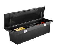 VEVOR Caja de Herramientas, Aluminio, con Textura Diamante, Organizador de Almacenamiento Impermeable para Camioneta, Remolque, con Cerradura, Llaves y Asas Laterales, Negro, 1815 x 699 x 474 mm