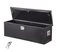 VEVOR Caja de Herramientas Aluminio Resistente para Caja de Camioneta, con Placa de Diamante, Asa Lateral y Llaves de Seguridad, para Remolque, Camión, Autocaravana, 1244,6 x 381 x 381 mm, Negro