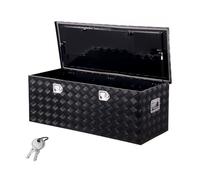 VEVOR Caja de Herramientas de Aluminio para Caja de Camioneta, con Diseño a Rayas, Asa Lateral y Cerraduras con Llave, para Remolque, Camioneta, 1219,2 x 495,3 x 444,5 mm, Negro, Carga de 100 kg