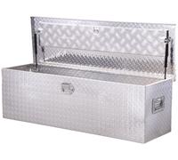 VEVOR Caja de herramientas de aluminio resistente para caja camioneta, con placa de diamante, asa lateral y llaves seguridad, para remolque, camioneta, autocaravana, 1244,6 x 381 x 381 mm, Plata