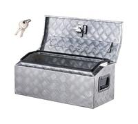 VEVOR Caja de Herramientas de Aluminio Resistente para Caja de Camioneta, con Diseño a Rayas, Asa Lateral y Llaves T-Lock, para Remolque, Camioneta, Autocaravana, 762 x 330,2 x 330,2 mm, Plata