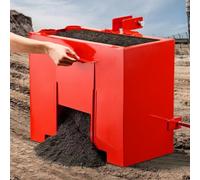 VEVOR Caja de Lastre con Enganche de 3 Puntos para Tractores, Capacidad de 0,09 m³ 363 kg, Contrapeso para Tractor Categoría 1, Enganche de Remolque Estándar, Caja de Balasto de Acero con Puerta, Rojo