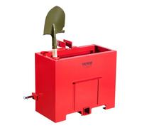 VEVOR Caja de Lastre, Lastre de Tractor de Categoría 1 de 3 Puntos Carga de 362,87kg para Receptor de Enganche de 5cm Accesorio de Cargador de Volumen de 0,12m³ de Acero con Puerta Corrediza, Rojo