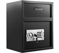 VEVOR Caja Fuerte 36 x 30 x 45 cm para Oficina o Uso Doméstico, 1,2 mm Empotrable, Pequeña, Forma Cajón, Con Pantalla LED y Llave