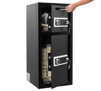 VEVOR Caja Fuerte Capacidad de 93,45 Litros Caja de Seguridad con 2 Puertas, para Guardar Dinero Documentos Objetos de Valor, Cerradura con Contraseña y Llave, Digital, con Ranura de Entrega, Negro, R