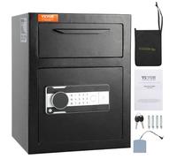VEVOR Caja Fuerte con Cerradura Electrónica 48,1L Caja Fuerte de Depósito de Acero Laminado en Frío Caja Fuerte con Trampilla Desbloqueo de Contraseña de 3-12 Dígitos y Llaves para Documentos Dinero
