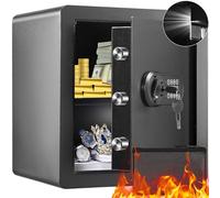 VEVOR Caja Fuerte de Seguridad 51 L Con Teclado Digital y 2 Llaves, Armario de Acero Con Bolsa Ignífuga Para Proteger Dinero, Oro, Joyas, Hotel, 400x330x430 mm