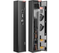 VEVOR Caja Fuerte para 2 Rifles, Caja Fuerte para Rifles con Cerradura y Teclado Digita, Caja Fuerte de Armas de Acceso Rápido con Estante Extraíble para Pistolas y Pistolas Largas en el Hogar
