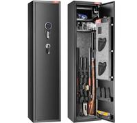 VEVOR Caja Fuerte para 7-8 Rifles con Teclado Digital y Cerradura, Caja Fuerte de Arma con Casillero de Almacenamiento Incorporado y Estante Extraíble para Pistola y Pistola Larga en el Hogar