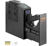 VEVOR Caja Fuerte para Armas Biométrica de Acero para 1 Pistola, Combinación de Llaves de Desbloqueo de Huellas Dactilares de 3 Vías para Joyería, Pistolas, Documentos, Hogar, 25,5x9,5x32 cm, Negro