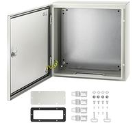 VEVOR Caja NEMA de Acero al Carbono 50 x 50 x 15 cm, IP66 a Prueba de Agua y Polvo, Incluye 1 x Caja Eléctrica, 2 x Llaves, Placa de Montaje, Juego de Montaje en Pared, Sellado Inferior, Color Gris