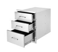 VEVOR Cajonera de Acero Inoxidable Tres Cajones 458 x 585 x 585 mm Cajonera de Cocina Cajón para Barbacoa Cajonera para Cocina Armario de Cajones Cajón Barbacoa