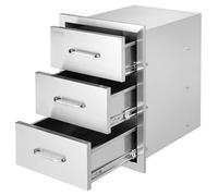 VEVOR Cajones de Cocina para Exterior 40x45x55 cm Cajones para Barbacoa de Triple Acceso con Mango de Acero Inoxidable Cajones para Barbacoa para Cocinas al Aire Libre Estación de Parrilla para Patio