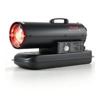 VEVOR Calefactor de Queroseno 20 kW 500 m³/h Calentador de Aire Forzado, con Depósito de 19 L, Hasta 10 h de Uso, Termostato Ajustable, Doble Filtración y Diésel para Garajes, Talleres y Almacenes