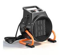 VEVOR Calefactor Eléctrico para Invernadero 2000 W Ángulo Ajustable 15°, PTC, Calefactor Eléctrico de Aire Caliente con Ventilador para Garaje Almacén Carpa de Cultivo Taller Uso en Espacios Húmedos