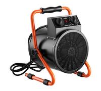 VEVOR Calefactor Eléctrico para Invernadero 2000 W Ángulo Ajustable 25°, IPX4, Calefactor Eléctrico de Aire Caliente con Ventilador para Carpa de Cultivo Taller Garaje Almacén Uso en Espacios Húmedos