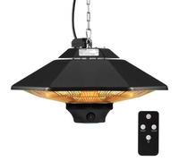 VEVOR - Calentador de patio colgante, 2000 W, calentador infrarrojo eléctrico para exteriores e interiores con control remoto, calentador de techo con protección IP34, con cordón de tiro y cadena ajus