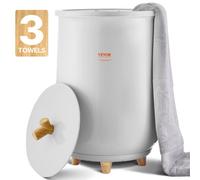 VEVOR Calentador de Toallas Cubo de 20 L con Luz Indicadora LED Calentador de Mantas Apagado Automático Secador de Toallas Portátil Temperatura Ajustable para Spa, Hogar, Baño, Manta, Pijama, Gris