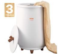 VEVOR Calentador de Toallas Portátil Cubo de 20 L Duración y Temperatura Ajustables con Luz LED Secador de Toallas Mantas Albornoces Apagado Automático para Cuidado Facial Spa Masaje Baño, Blanco