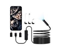 VEVOR Cámara Endoscópica, Boroscopio HD 1920P para Android e iOS, con 8 Luces LED Ajustable y Cable Semirrígido de 5 m, Zoom 2X, Impermeable IP67, para Automóviles y Plomería, 5000 x 18 x 10 mm